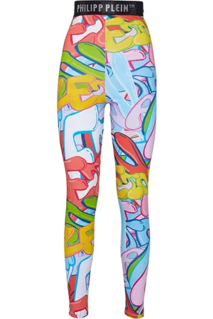Philipp Plein Leggings med graffiti-tryk