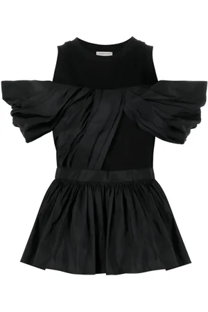 Alexander McQueen Top med peplum og off-shoulder-snit