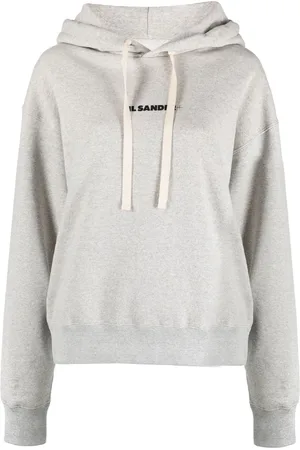 Jil Sander Hættetrøje med logotryk og snoretræk