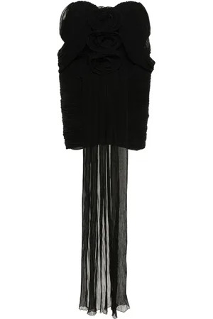 MAGDA BUTRYM Kort plisseret kjole med off-the-shoulder-snit