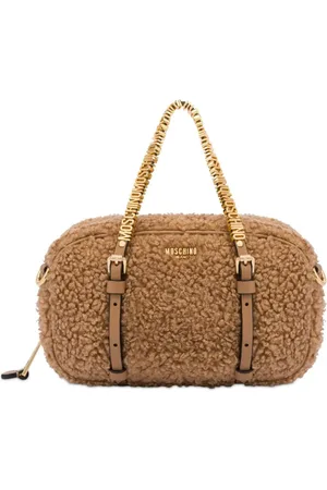 Moschino Tote i fleece med bogstav-logo