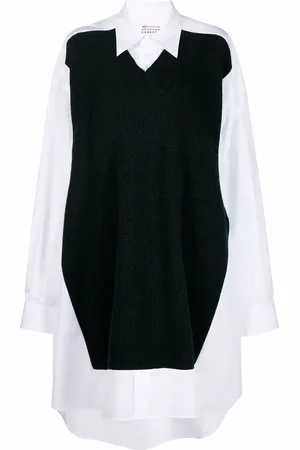 Maison Margiela Oversize skjortekjole med trøje-panel