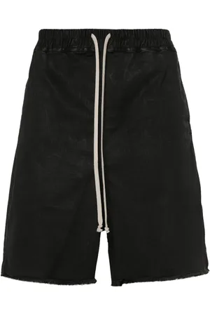 Rick Owens Lange boxershorts i voksbehandlet denim