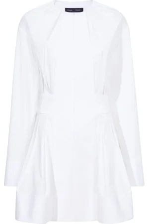 Proenza Schouler Mellemlang Eileen poplin-kjole med plisseringer