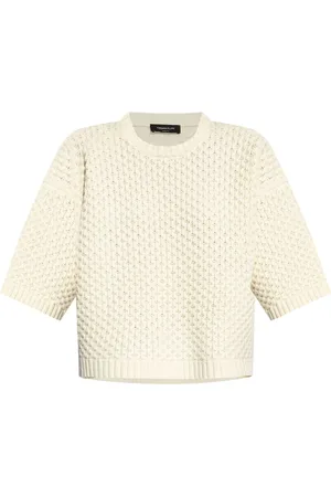 Fabiana Filippi Strikket T-shirt med gittersyninger