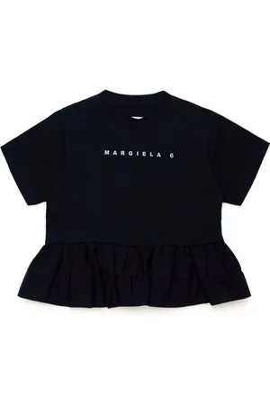 Maison Margiela T-shirt med kanin-tryk og flæser