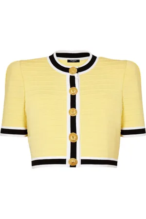 Balmain Cropped cardigan med løvehoved-knapper