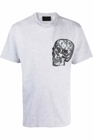 Philipp Plein T-shirt i bomuldsblanding med dødningehovedtryk