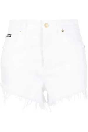 Dolce & Gabbana Højtaljede denimshorts med frynser