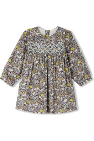 BONPOINT Kjole med blomstertryk og smocked-panel