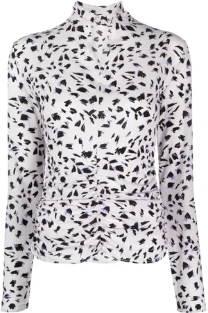 Patrizia Pepe Langærmet T-shirt med abstrakt tryk