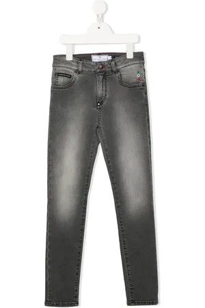 Philipp Plein Smalle jeans med mellemhøj talje og sekskantet detalje