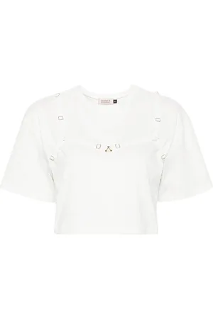 MURMUR Cropped skjorte med strop-detalje
