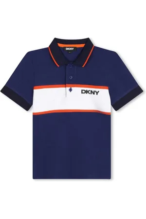 DKNY Polo med logotryk og striber