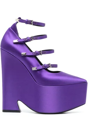 VERSACE Tempest pumps med remme og plateausål