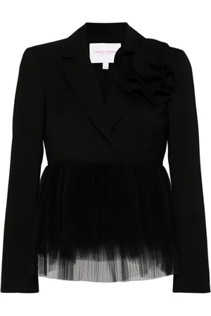 Carolina Herrera Enkeltradet blazer med blomstret applikation