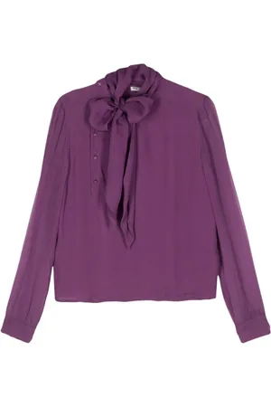 Miu Miu Gennemsigtig georgette bluse i crepe fra 2010