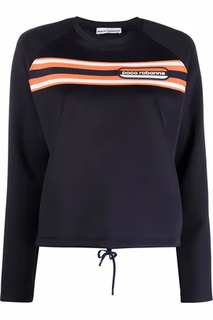 Paco rabanne Stribet sweatshirt med logomærke