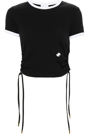 Patou Ribstrikket T-shirt med udskæring