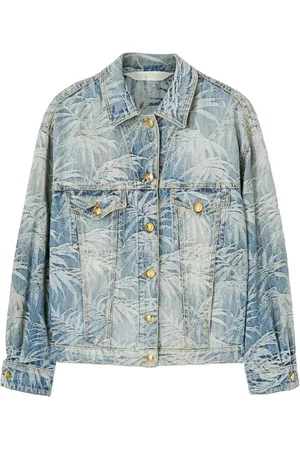 Palm Angels Denimjakke med palmetræ-tryk