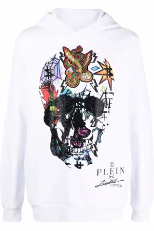 Philipp Plein Langærmet hættetrøje med grafisk tryk