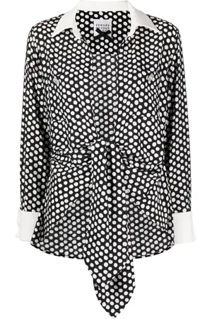 Edward Achour Paris Polkaprikket bluse med lange ærmer