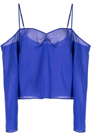 FLEUR DU MAL Bluse i silke med samledetalje på skulder