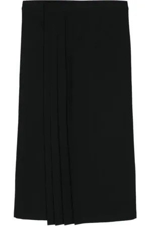YOHJI YAMAMOTO Plisseret midi-nederdel i uld