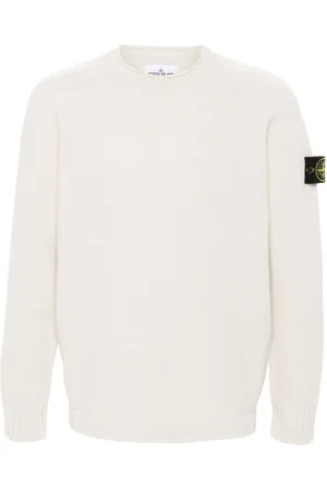 Stone Island Trøje med kompasmærke og rund hals