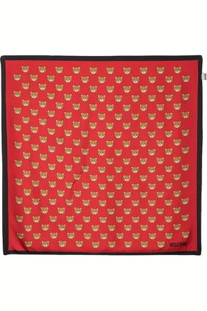 Moschino Foulard i silke med bamsetryk