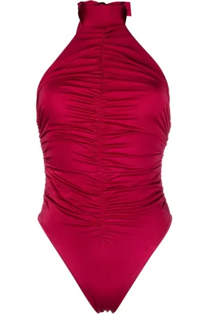 Noire Swimwear Badedragt med halterneck og ruche