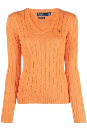 Ralph Lauren Kabelstrikket Kimberly trøje med V-hals