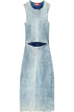 Diesel Ribbet M-Taryn midi-kjole