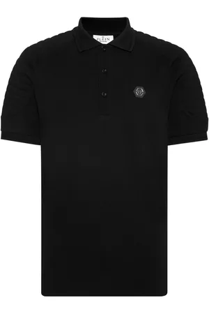 Philipp Plein Polo med logo-applikatiæon