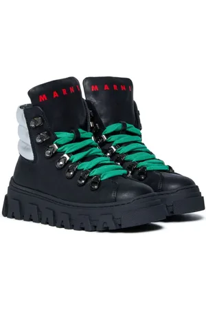 Marni Sneakers i læder med logotryk og snøre