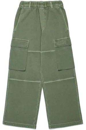 Maison Margiela Cargo-bukser med brede ben og nummer-broderi