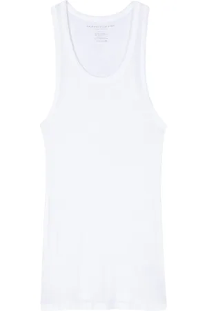 Majestic Halvgennemsigtig finribbet tanktop