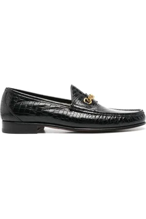 Tom Ford Loafers i læder med krokodilleeffekt