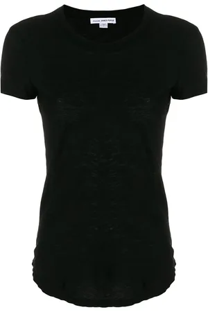 James Perse Gennemsigtig slub T-shirt med rund hals