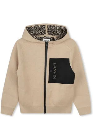 Lanvin Hættetrøje med broderet logo og lynlås
