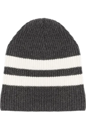 Cashmere In Love Ribstrikket hue med striber