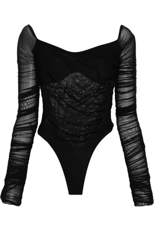 MUGLER Ruchet body med off-shoulder-snit