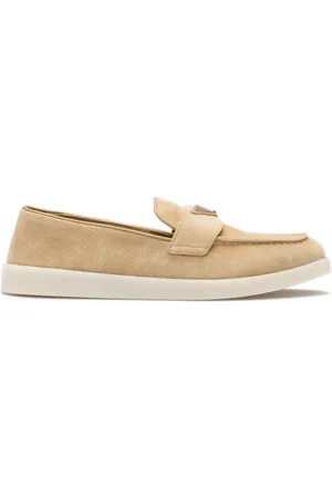Prada Loafers i læder med trekantet logo
