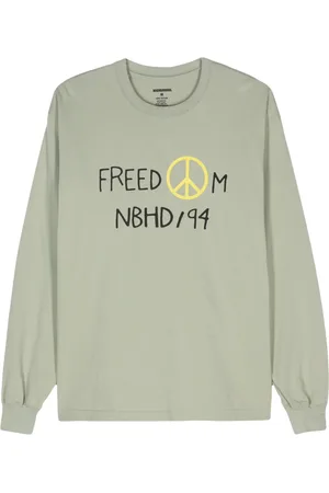 NEIGHBORHOOD T-shirt med slogantryk