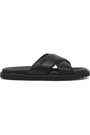 VERSACE Læderloafers med logo-bogstav