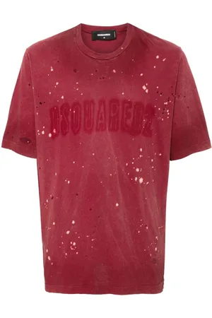 Dsquared2 T-shirt med slitageeffekt og logotryk