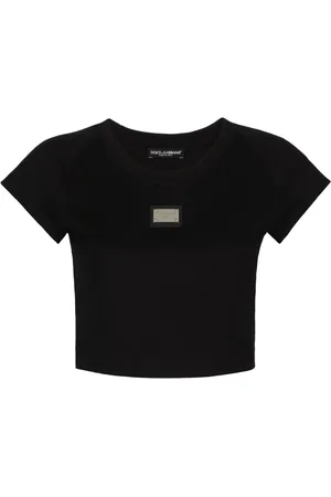 Dolce & Gabbana Cropped T-shirt med logoplade