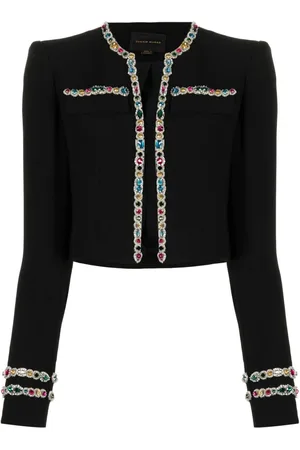 Zuhair Murad Cropped cady jakke med krystaludsmykninger