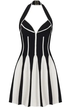 Balmain Kort strikkjole med halterneck