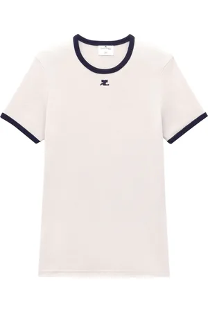 Courrèges T-shirt med logoapplikation